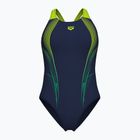 Women's one-piece swimsuit arena Blast V Back navy/artic lime