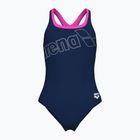 Women's one-piece swimsuit arena Logo Swim Pro navy/shocking pink