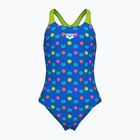 Children's one-piece swimsuit arena Multiple Dot Swim Pro Back multi blue/artic lime
