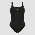Women's one-piece swimsuit arena Ludovica Soft Curve Back black/black multi