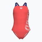 Children's one-piece swimsuit arena Graphic V Back calypso coral/royal