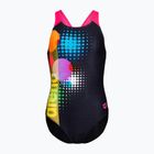 Children's one-piece swimsuit arena Dots Swim Pro Back black multi/black/shocking pink