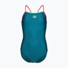 Children's one-piece swimsuit arena Light Drop Solid deep teel/shocking pink/verbena
