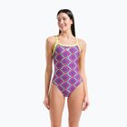 Ladies' one-piece swimsuit arena Floral Challange Back violet multi/artic lime