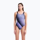 Ladies' one-piece swimsuit arena Night Light U Back blue multi/black
