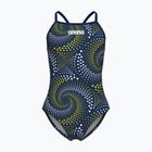 Children's one-piece swimsuit arena Fireflow Lightdrop Back navy/team navy yellow