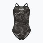 Children's one-piece swimsuit arena Fireflow Lightdrop Back black/team black