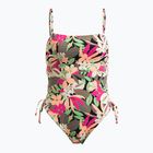 Women's one-piece swimsuit ROXY Printed Beach Classics Lace UP anthracite palm song s