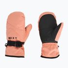 Children's snowboard gloves ROXY Roxy Jetty Girl Solid Mitt peach pink