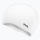 Children's swimming cap TYR Wrinkle-Free Silicone white