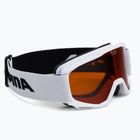 Children's ski goggles Alpina Piney white matt/orange