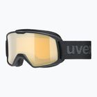 UVEX Elemnt FM ski goggles black matt/mirror green clear lasergold lite