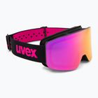 UVEX children's ski goggles Pwdr FM black matt/mirror pink green clear