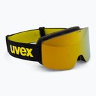 UVEX children's ski goggles Pwdr FM black matt/mirror yellow green clear