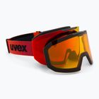 UVEX Evidnt Attract ski goggles + case black matt/mirror red orange clear