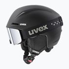 Children's ski helmet UVEX Viti Set + goggles Speedy Pro black matt/mirror green/yellow/clear