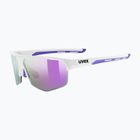 UVEX Axos Set white matt/mirror purple/clear sunglasses
