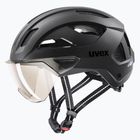 Bike helmet UVEX Stride Visor black matt/litemirror silver