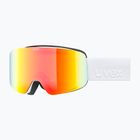 Children's ski goggles UVEX Pwdr FM white matt/mirror rainbow/green/clear