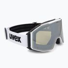 Ski goggles UVEX Gravity FM white matt/mirror silver/green/clear