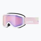 Children's ski goggles UVEX Speedy Nova FM S2 white matt/mirror rose