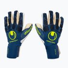 Uhlsport Hyperact Absolutgrip Finger Surround goalkeeper gloves blue and white 101123401