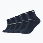 Skechers Mesh Ventilation Quarter 5 pairs navy socks