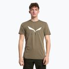 Men's Salewa Solidlogo Dry khaki trekking shirt 00-0000027018