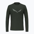 Men's Salewa Solidlogo Dry dark olive trekking longsleeve