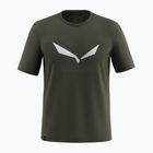 Men's T-shirt Salewa Solidlogo Dry dark olive