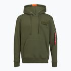 Men's Alpha Industries Red Stripe Hoodie dark green