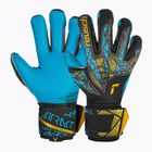 Reusch Attrakt Aqua Finger Support goalkeeper glove black/gold/aqua