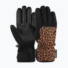 Women's ski gloves Reusch Keira R-Tex XT black/brown leopard