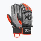 Ski gloves Reusch Worldcup Warrior DH black/silver/fluo red
