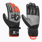 Men's ski gloves Reusch Worldcup Warrior R-Tex XT black/silver/fluo red