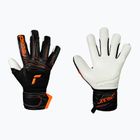 Goalkeeper gloves Reusch Attrakt Advance Finger Support black/shocking orange