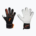 Children's goalkeeper gloves Reusch Attrakt Advance Finger Support Junior black/shocking orange