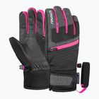 Children's ski gloves Reusch Leo R-Tex XT black/black melange/pink glo