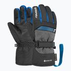 Children's ski gloves Reusch Rocket GORE-TEX black/black melange/brilliant blue