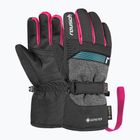 Children's ski gloves Reusch Rocket GORE-TEX black/black melange/pink glo