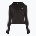 Women's adidas Essentials 3-Stripes Cropped Loose Fit sweatshirt black/white