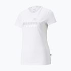 Women's PUMA ESS+ Metallic Logo Tee puma white/silver metallic