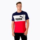 Men's training t-shirt PUMA ESS+ Colorblock Tee navy blue and red 848770 06