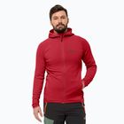 Men's Jack Wolfskin Baiselberg Hooded FZ fleece sweatshirt red glow