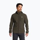 Men's wind jacket Jack Wolfskin Wild Winds Hooded obsidian moss