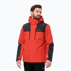 Jack Wolfskin men's Jasper 3in1 strong red rain jacket