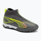 Children's football boots PUMA Ultra 5 Match+ LL TT + Mid Jr matte aged silver/yellow alert/puma aged silver