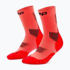 Men's compression socks CEP Run Mid Cut 5.0 neon coral