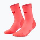 Men's compression socks CEP Ultralight Mid Cut 4.0 neon coral/red
