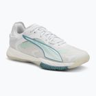 Women's handball shoes PUMA Accelerate Nitro SQD 4 Game On puma white/baltic sea blue/fresh water